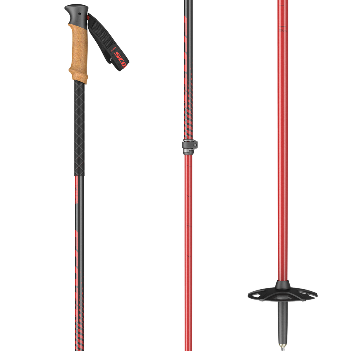 Scott Proguide SRS Adjustable Ski Poles 2022 Red
