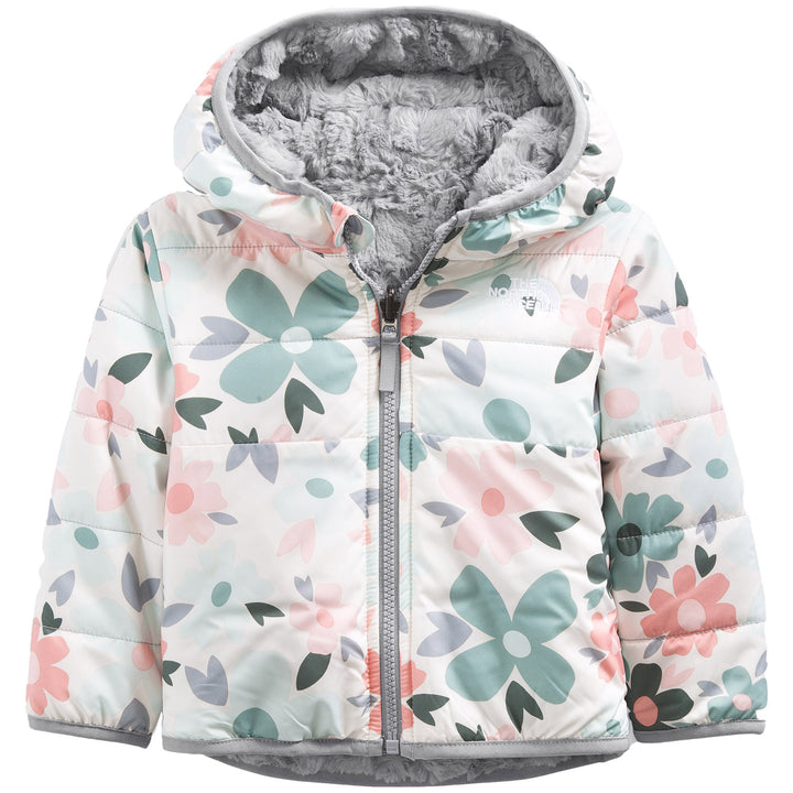 The North Face Reversible Mossbud Swirl Full Zip Hooded Jacket - Infants' Gardenia White Polka Dot Floral Print