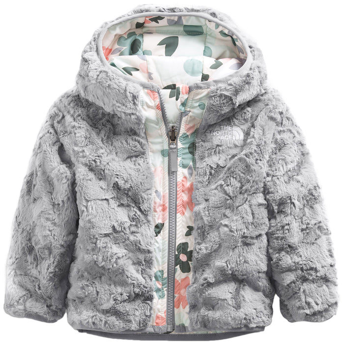 The North Face Reversible Mossbud Swirl Full Zip Hooded Jacket - Infants' Gardenia White Polka Dot Floral Print