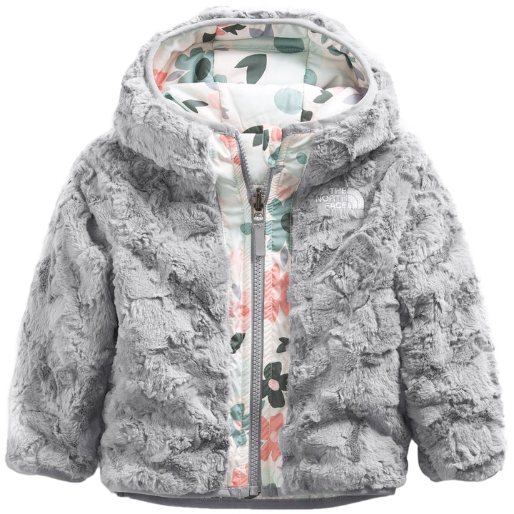 The North Face Reversible Mossbud Swirl Full Zip Hooded Jacket - Infants' Gardenia White Polka Dot Floral Print