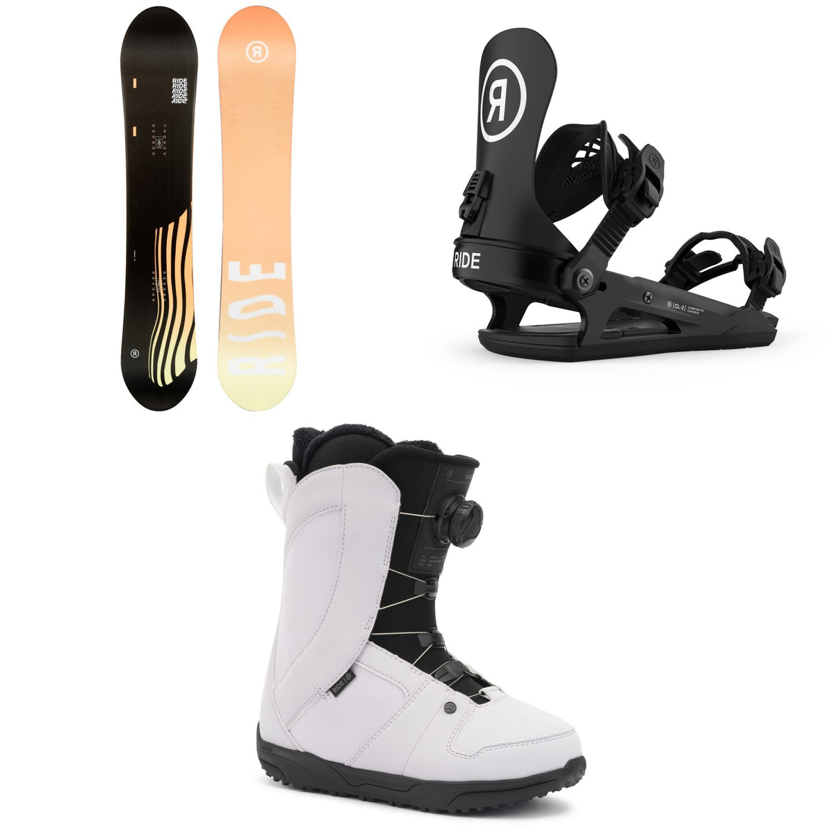 Ride Compact Snowboard + CL-2 Snowboard Bindings + Sage Snowboard Boots - Women's 2022