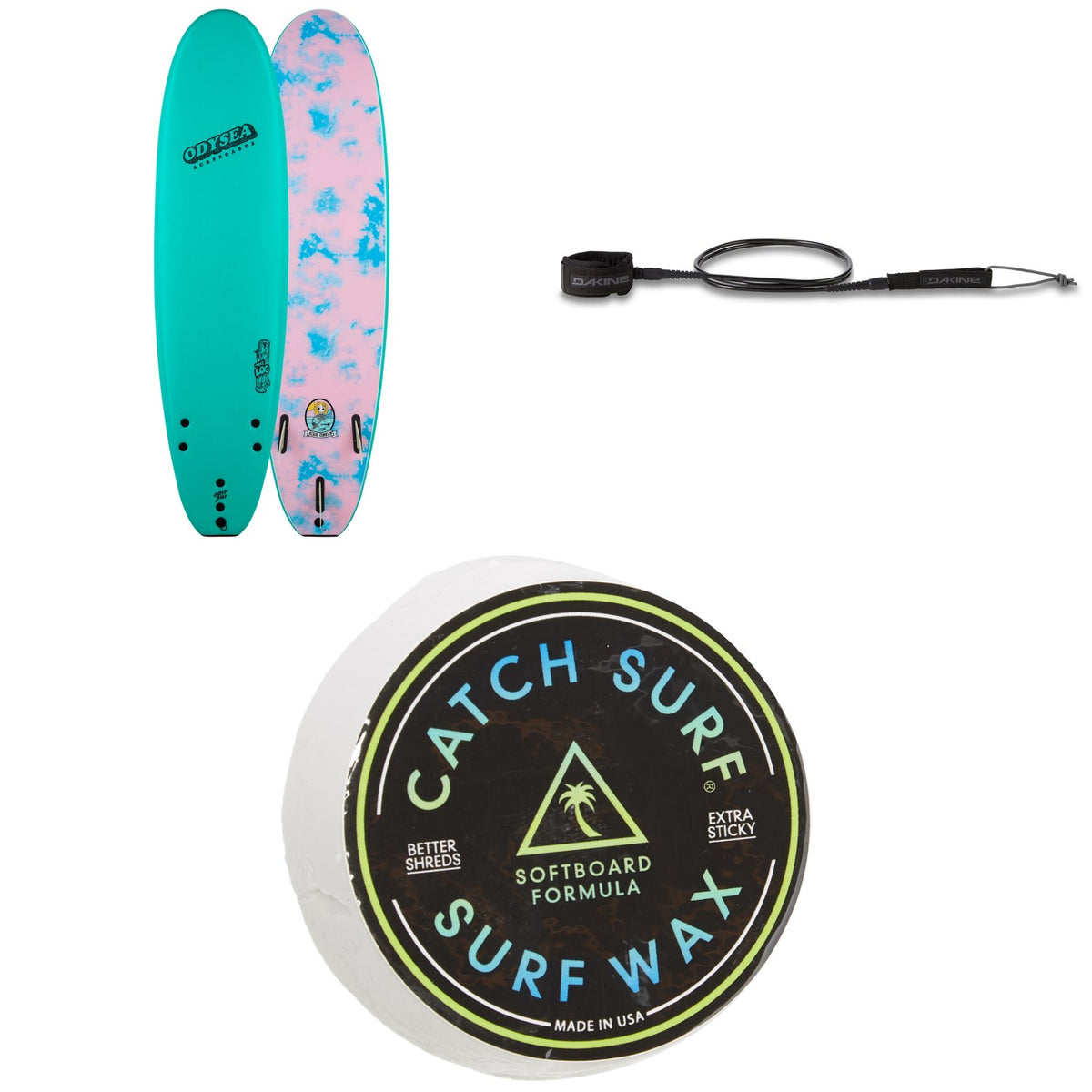 Catch Surf Odysea 7'0" Log x Blair Conklin Surfboard + Dakine Kainui Team 7' Leash + Catch Surf Surf Wax