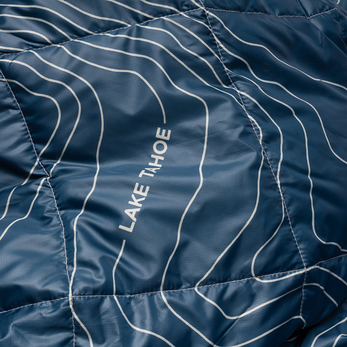 Rumpl Down Puffy Blanket - Lake Tahoe/Marine/White Lake Tahoe/Marine/White