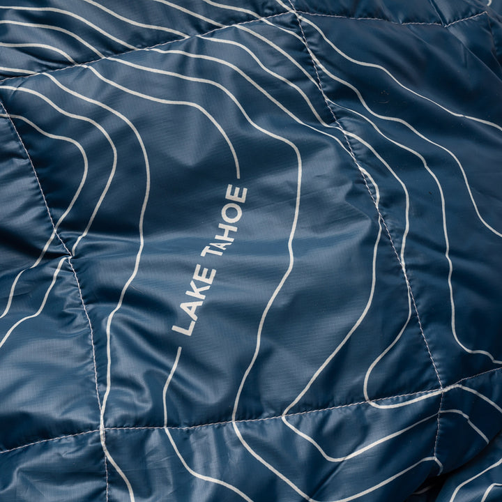Rumpl Down Puffy Blanket - Lake Tahoe/Marine/White Lake Tahoe/Marine/White