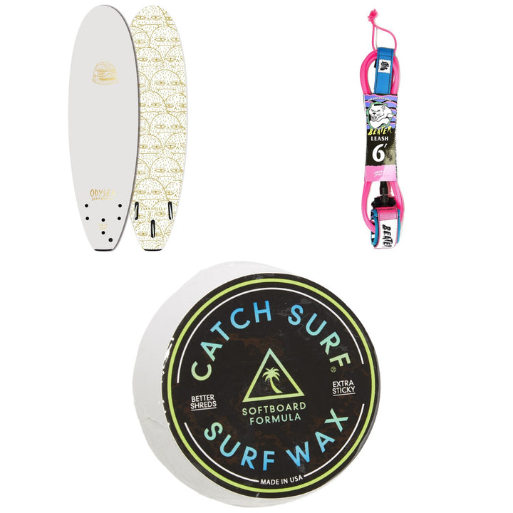 Catch Surf Odysea 6'0" Log x Evan Rossell Surfboard + Beater 6' Leash + Catch Surf Surf Wax