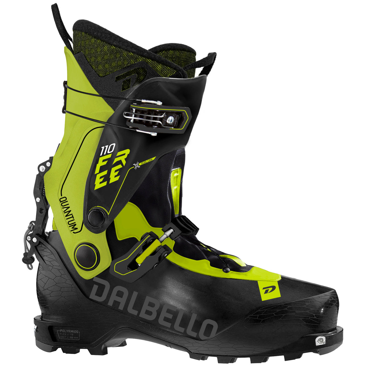 Dalbello Quantum Free 110 Alpine Touring Ski Boots 2022 Black/Acid Yellow