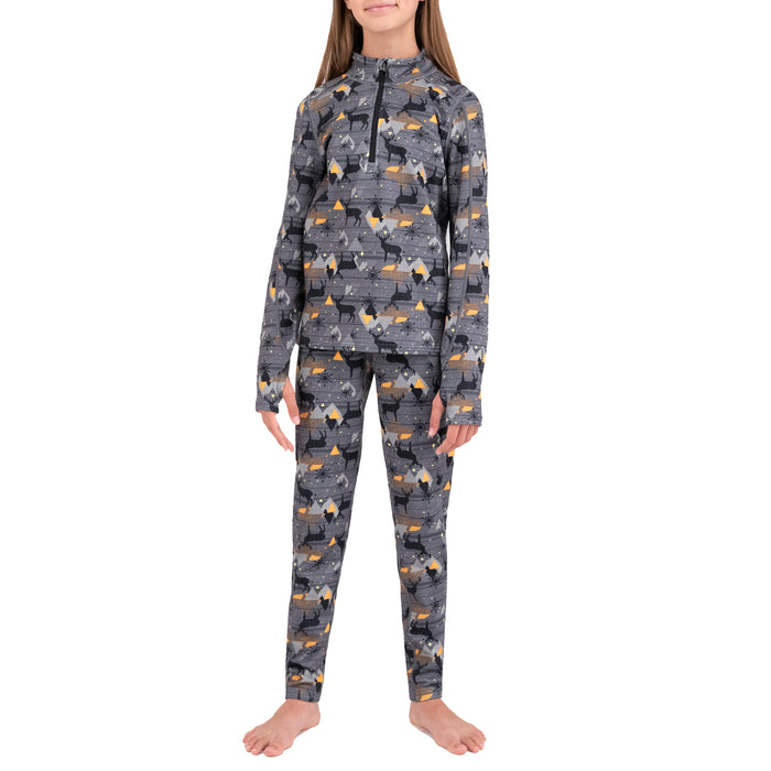 Terramar Ecolator Baselayer Pants - Kids' Moose Tracks
