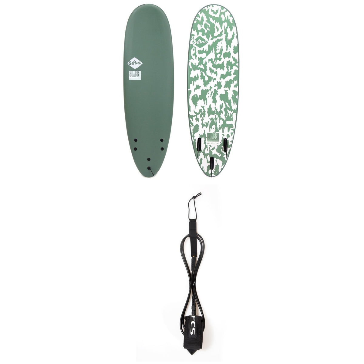 Softech Bomber FCS II 6'10" Surfboard + FCS 7' Reg Classic Leash
