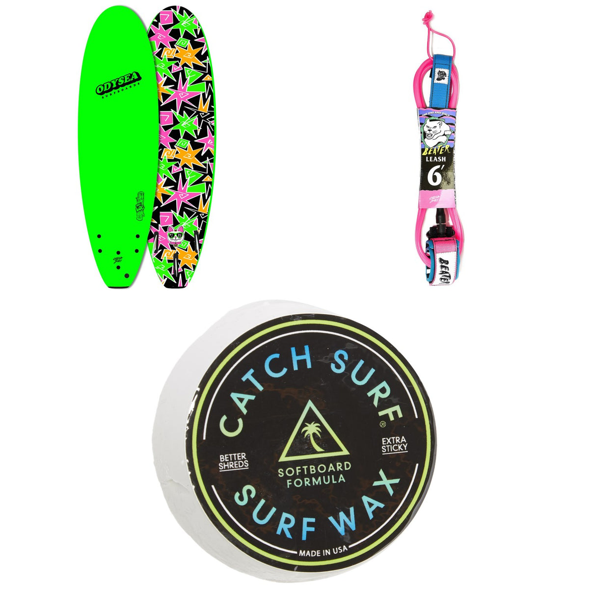 Catch Surf Odysea 6'0" Log x Kalani Robb Surfboard + Beater 6' Leash + Catch Surf Surf Wax