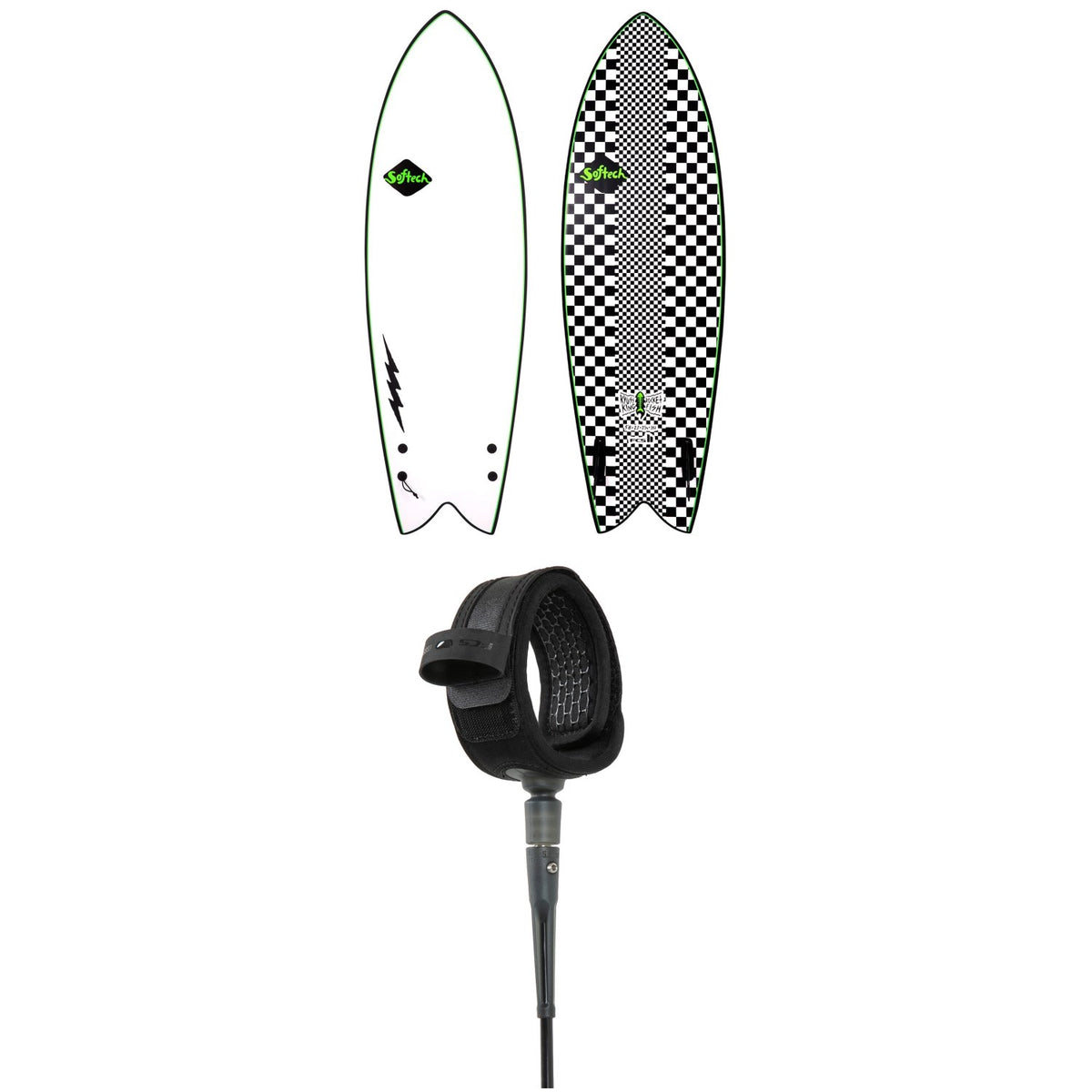 Softech Kyuss Fish FCS II 5'8" Surfboard + FCS 6' Comp Essential Leash