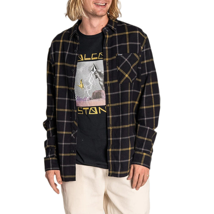 Volcom Caden Plaid Long-Sleeve Shirt - Men's Black