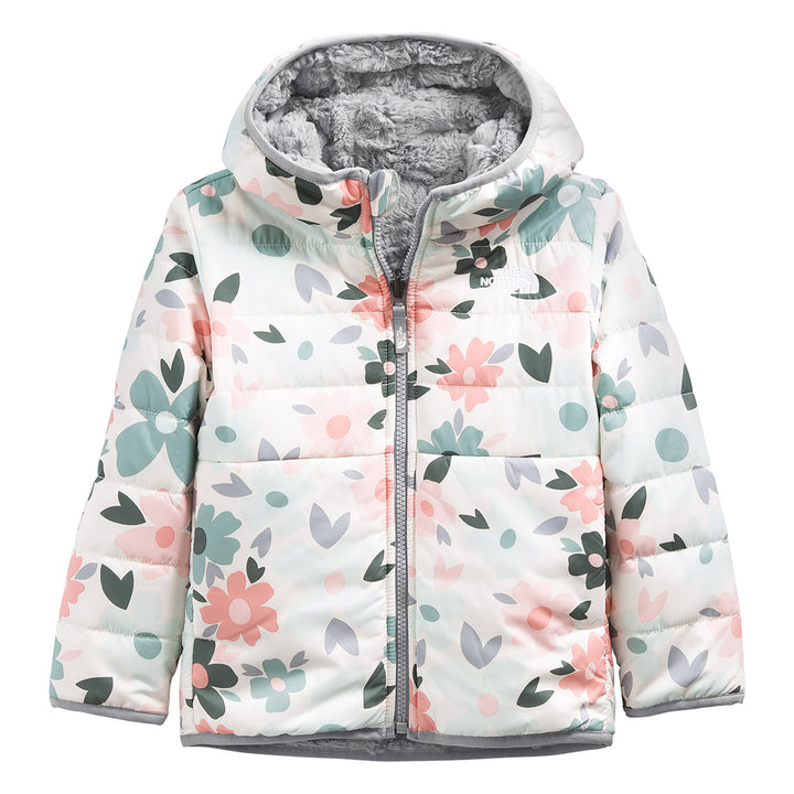 The North Face Reversible Mossbud Swirl Full Zip Hooded Jacket - Toddlers' Gardenia White Polka Dot Floral Print