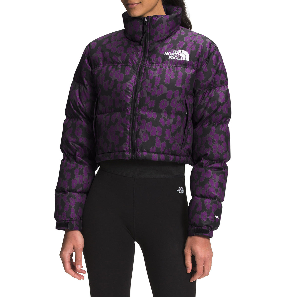 The North Face Printed Nuptse Short Jacket - Women's Gravity Purple Leopard Print