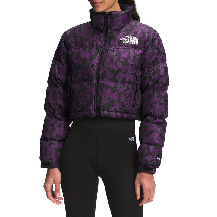 The North Face Printed Nuptse Short Jacket - Women's Gravity Purple Leopard Print
