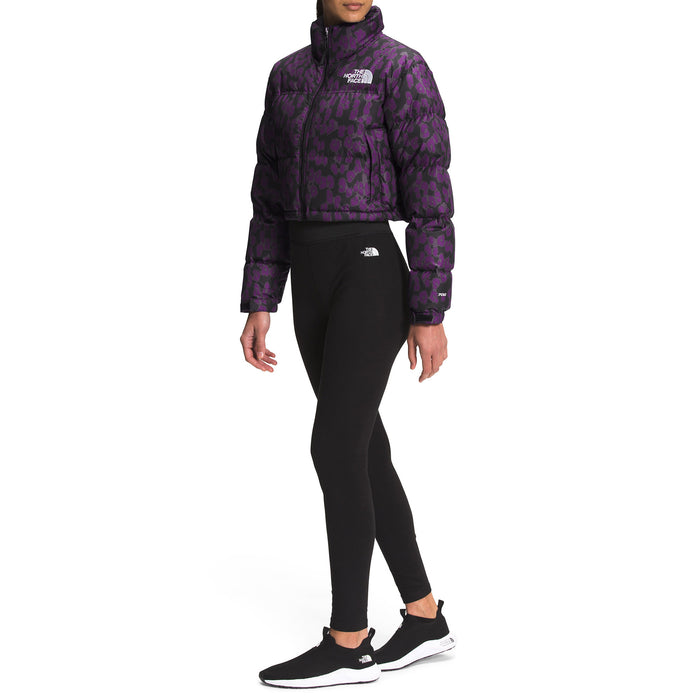 The North Face Printed Nuptse Short Jacket - Women's Gravity Purple Leopard Print