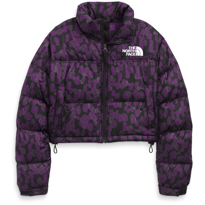 The North Face Printed Nuptse Short Jacket - Women's Gravity Purple Leopard Print
