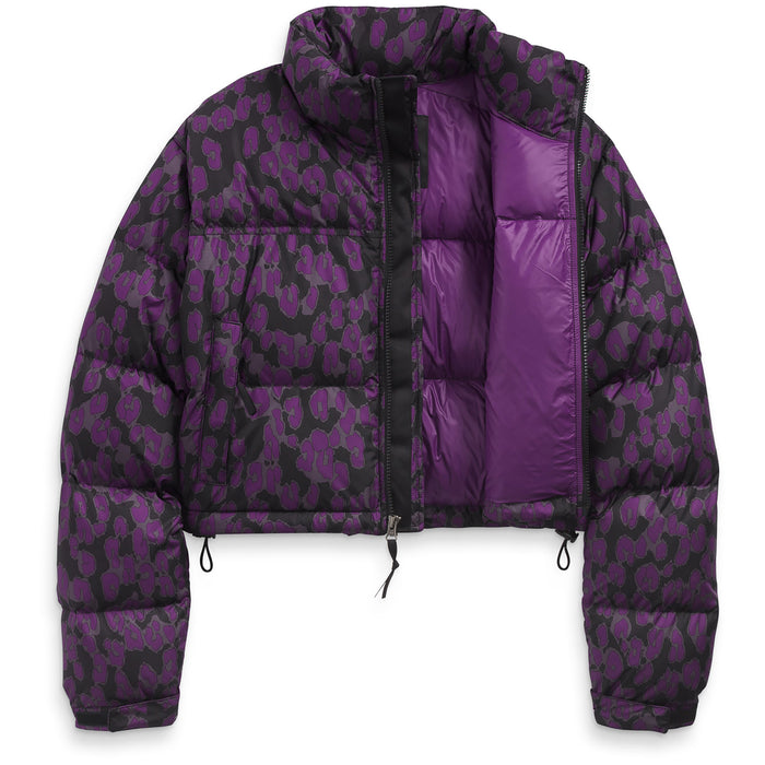 The North Face Printed Nuptse Short Jacket - Women's Gravity Purple Leopard Print