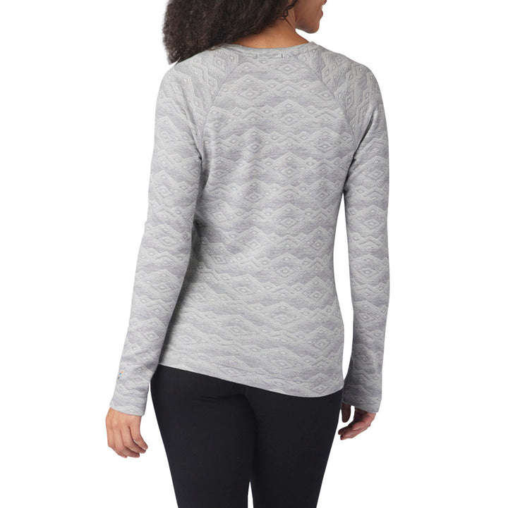 Smartwool Merino 250 Base Layer Pattern Crew Top - Women's Light Grey Mountain Fairisle