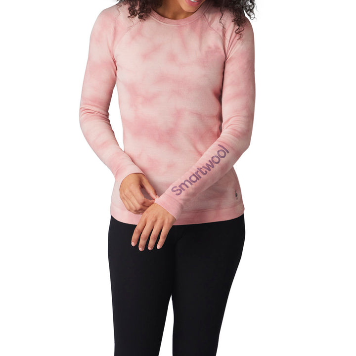 Smartwool Merino 250 Base Layer Plant-Based Dye Logo Crew Top - Women's Rose Marble Wash
