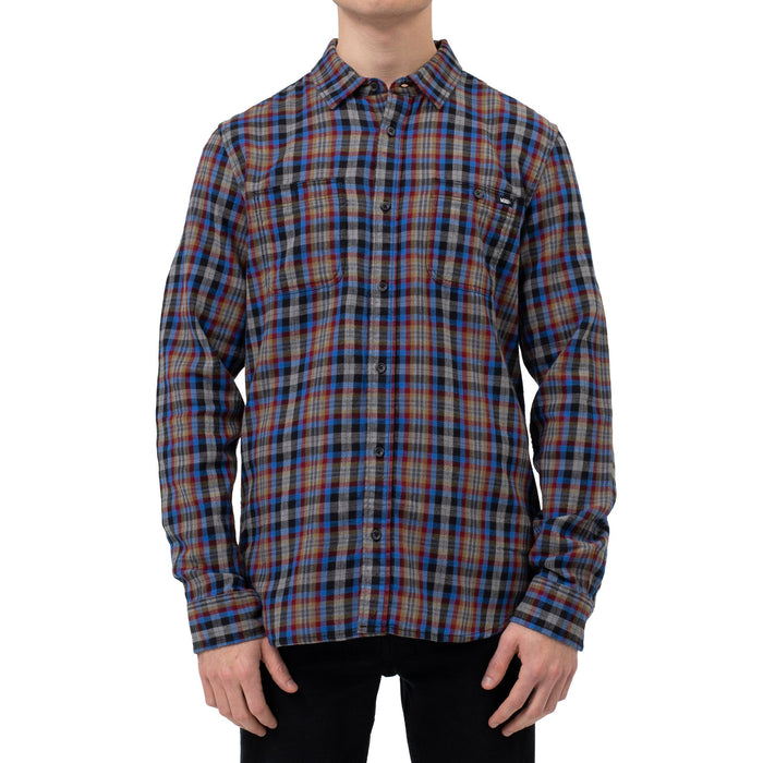Vans Banfield III Long-Sleeve Shirt - Men's Grey Heather/Nautical Blue
