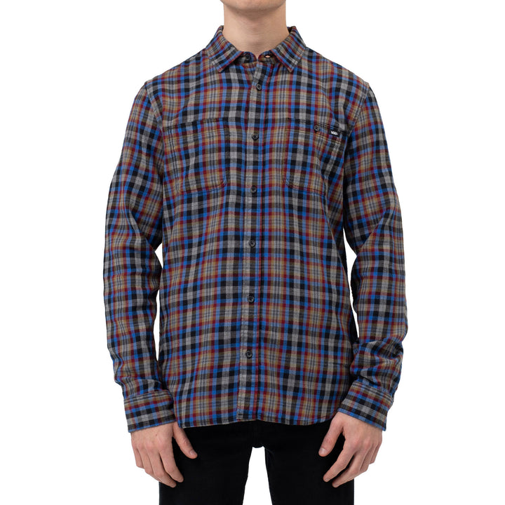 Vans Banfield III Long-Sleeve Shirt - Men's Grey Heather/Nautical Blue