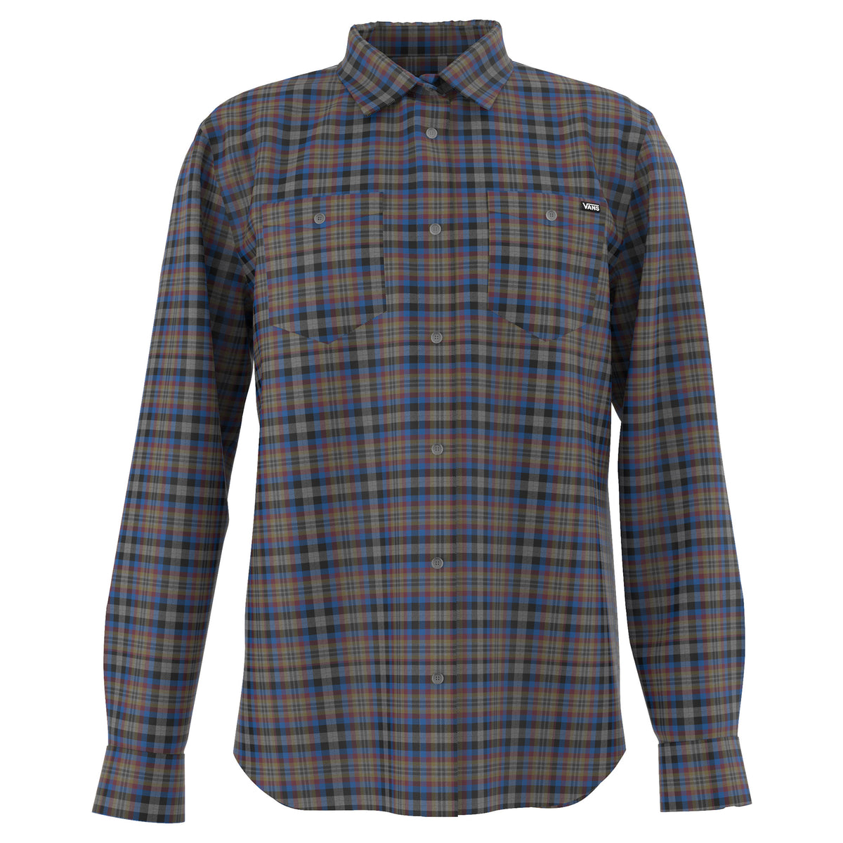 Vans Banfield III Long-Sleeve Shirt - Men's Grey Heather/Nautical Blue
