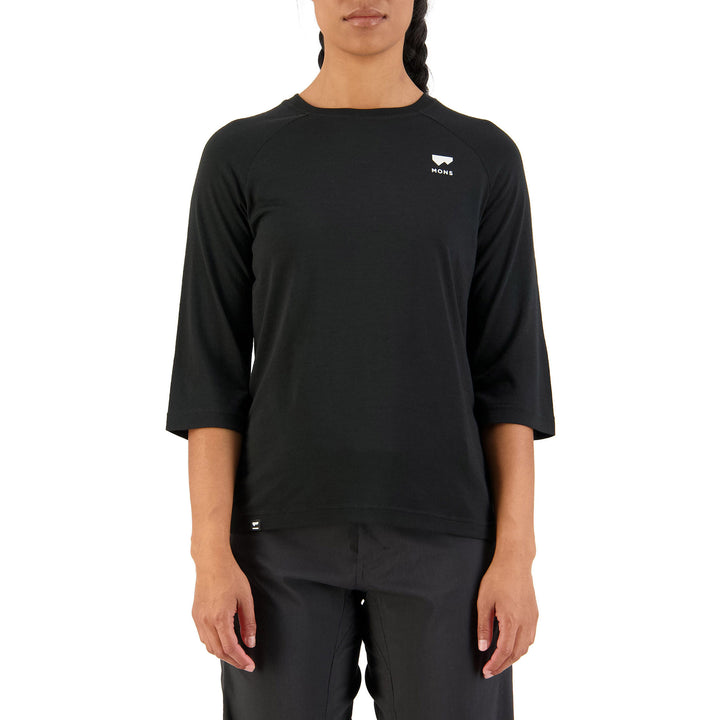 MONS ROYALE Tarn Freeride Raglan 3/4 Jersey - Women's Black