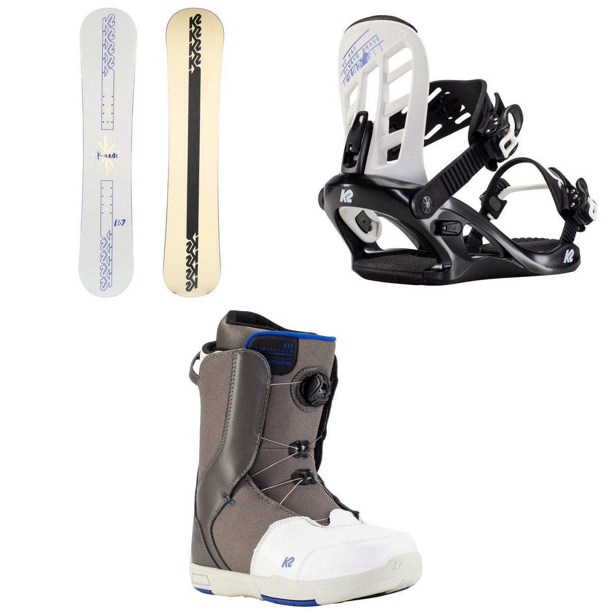 K2 Kandi Snowboard + Kat Snowboard Bindings + Kat Snowboard Boots - Girls' 2022