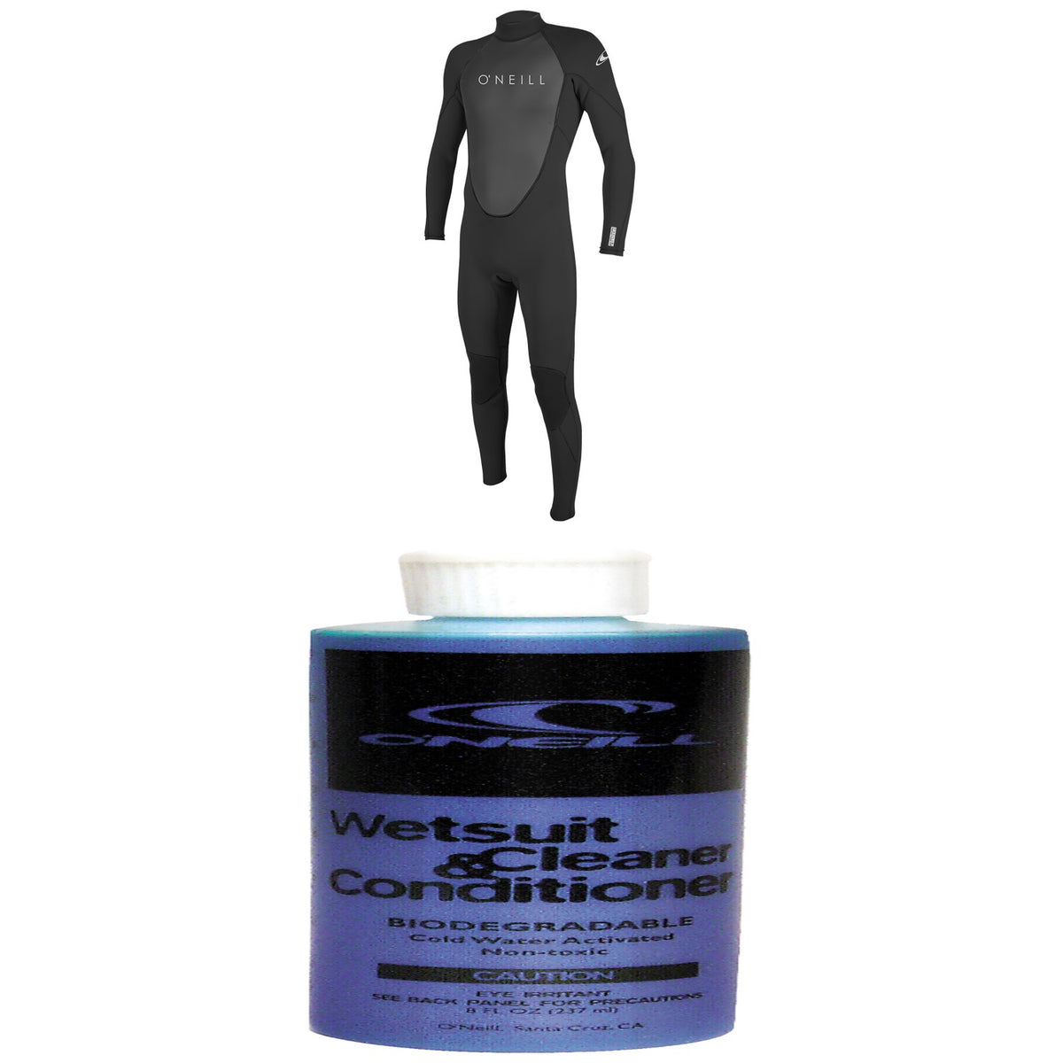 O'Neill 3/2 Reactor II Back Zip Wetsuit + Wetsuit Cleaner