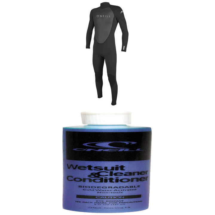 O'Neill 3/2 Reactor II Back Zip Wetsuit + Wetsuit Cleaner