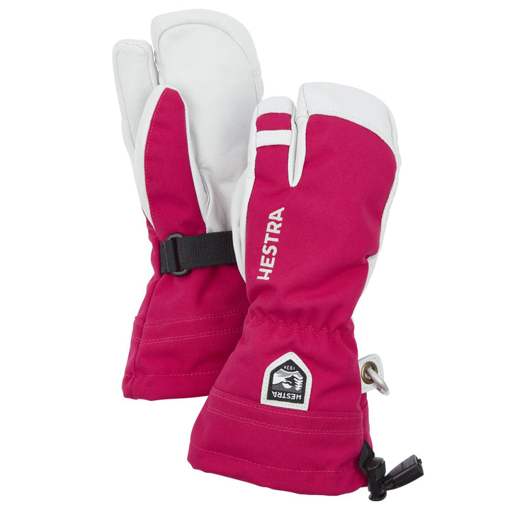 Hestra Army Leather Heli Ski Jr. 3-Finger Mittens - Kids' Fuchsia