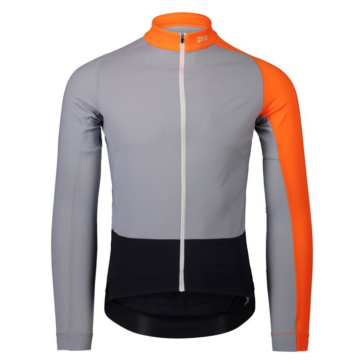 POC Essential Road Mid LS Jersey Granite Grey/Zink Orange