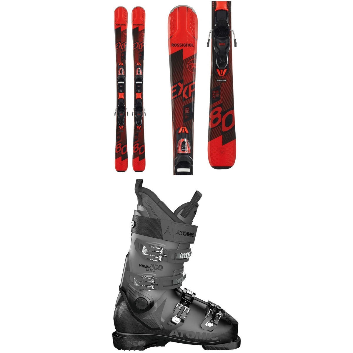 Rossignol Experience 80 Ci Skis + Xpress 11 GW Bindings + Atomic Hawx Ultra 100 Ski Boots 2021