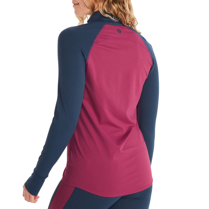 Marmot Baselayer 1/2 Zip Top - Women's Wild Rose/Dark Indigo