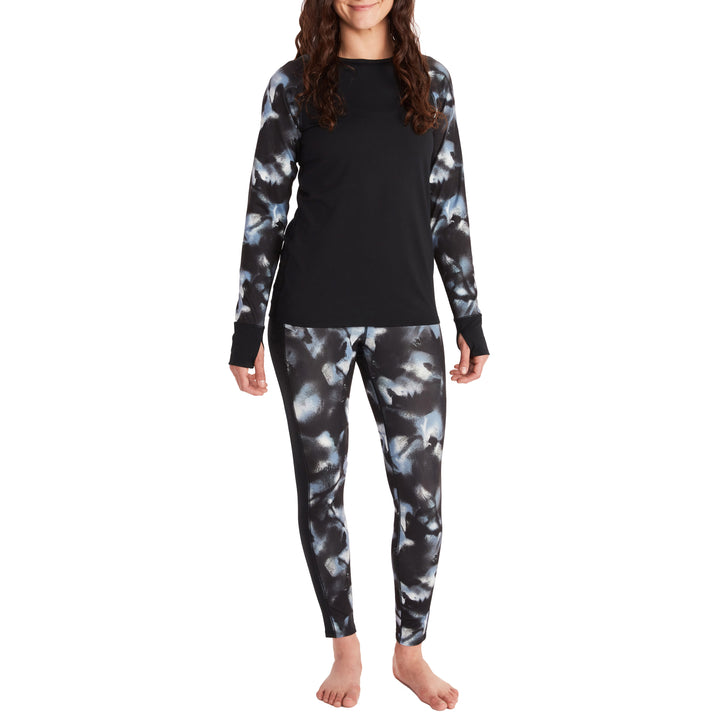 Marmot Baselayer LS Crew - Women's Black/Solstice