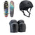 Globe Big Blazer Darkside Cruiser Complete + Pro-Tec The Classic Certified EPS Skateboard Helmet + Street Open Back Skateboard Knee Pads