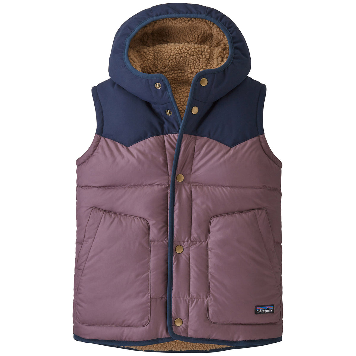Patagonia Reversible Bivy Hoodie Vest - Kids' Hyssop Purple