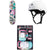 Element Off The Charts 7.75 Skateboard Complete + Triple 8 Sweatsaver Liner Skateboard Helmet + Saver Series Color Collection Junior Skateboard Pad Set