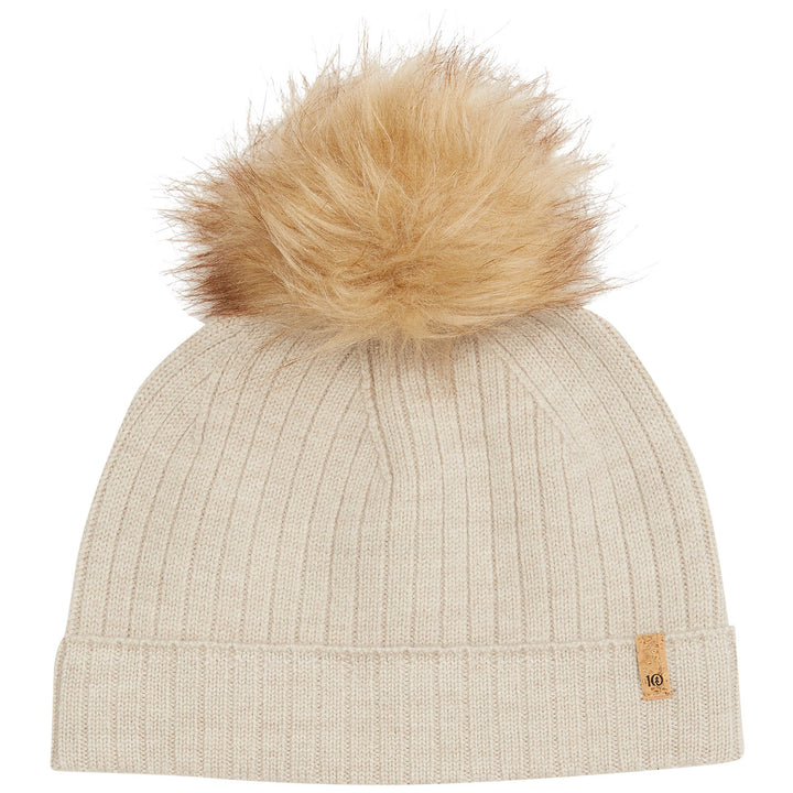 Tentree Wool Faux Fur Pom Beanie Oatmeal