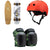 Arbor Pocket Rocket Bamboo Cruiser Skateboard Complete + Pro-Tec The Classic Certified EPS Skateboard Helmet + Street Open Back Skateboard Knee Pads