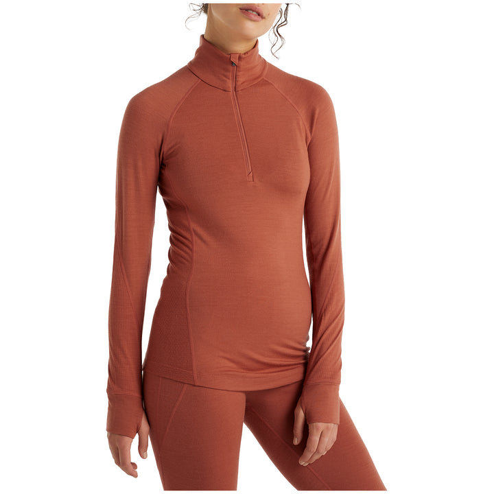 Icebreaker 260 Zone Long Sleeve Half Zip Top - Women's Clay