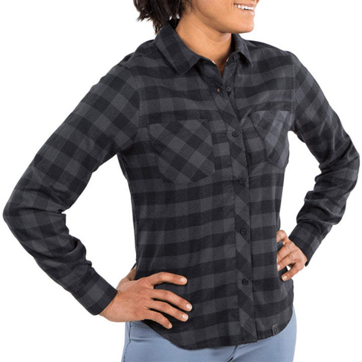 Pearl Izumi Rove LS Shirt - Women's Black / Phantom Plaid