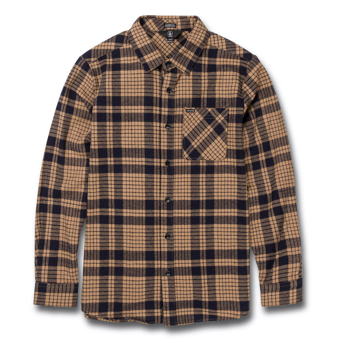 Volcom Strangelight Plaid Shirt - Men's Dark Khaki