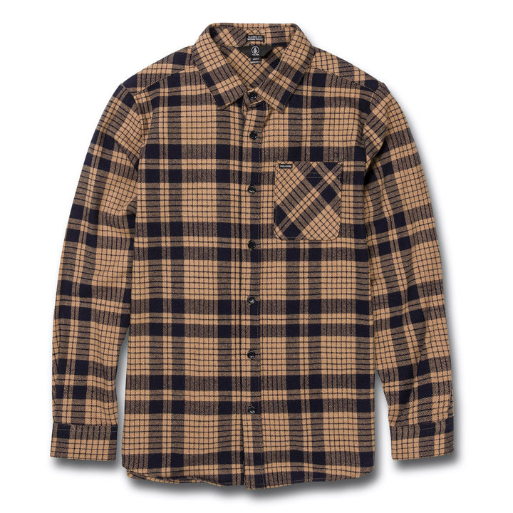 Volcom Strangelight Plaid Shirt - Men's Dark Khaki