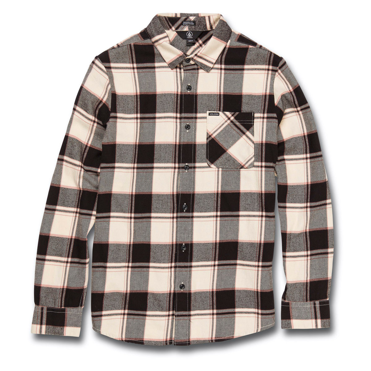 Volcom Caden Plaid Long-Sleeve Shirt - Men's Bleached Sand