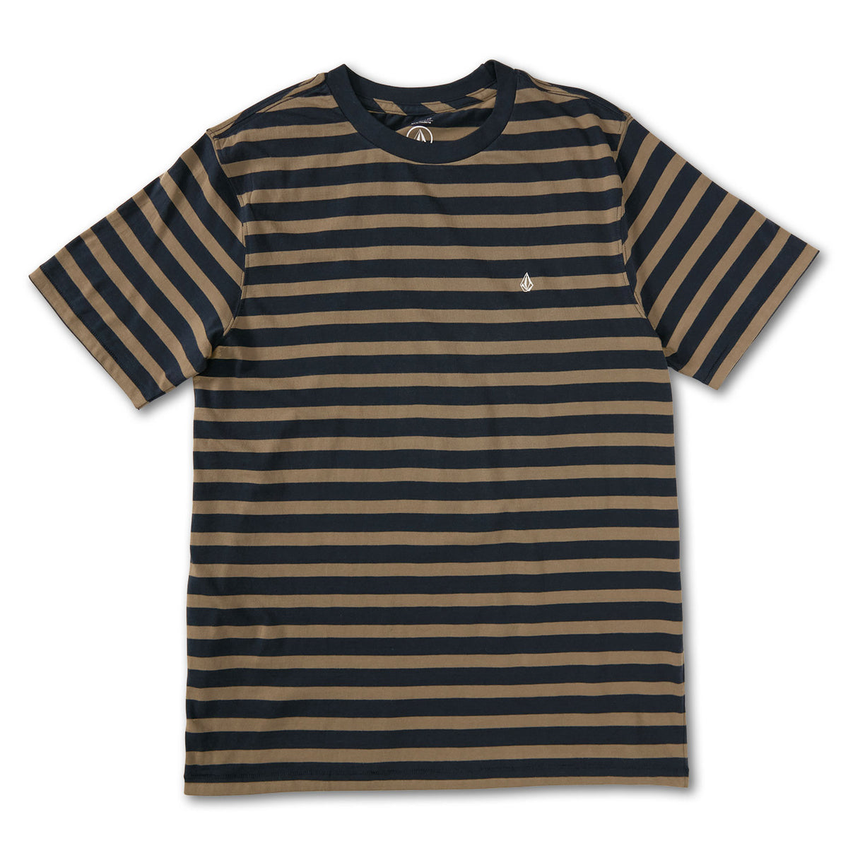 Volcom Halfax Stripe Crewneck T-Shirt - Men's Navy