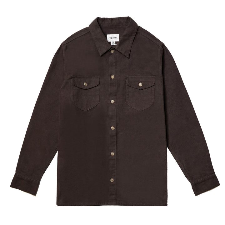 Rhythm Moleskin Long-Sleeve Shirt - Men's Tobacco