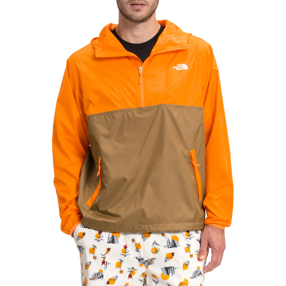 The North Face Cyclone Anorak - Men's Utility Brown/Light Exuberance Orange