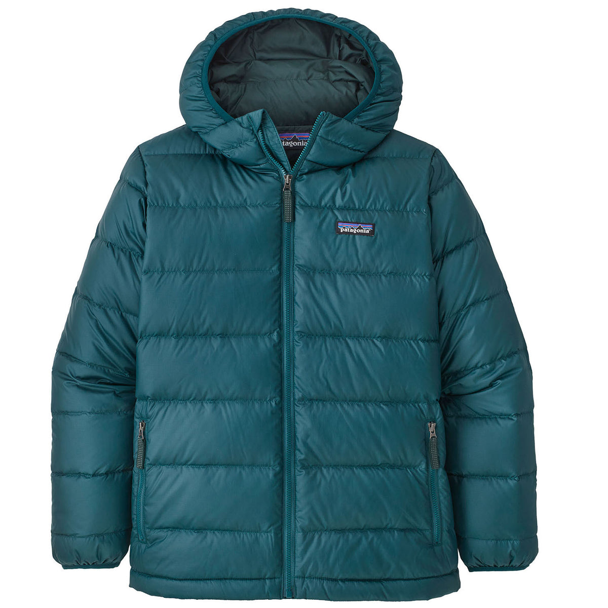 Patagonia Hi-Loft Down Sweater Hoodie - Boys' Dark Borealis Green