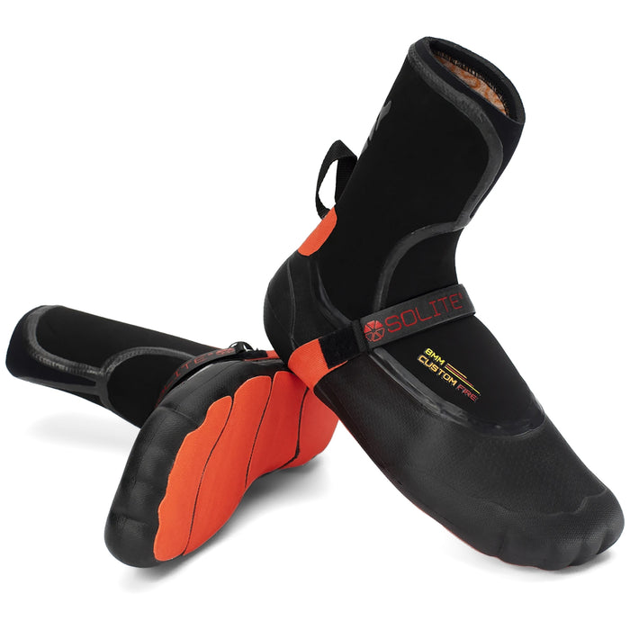 Solite 8mm Custom Fire Wetsuit Boots Red/Black